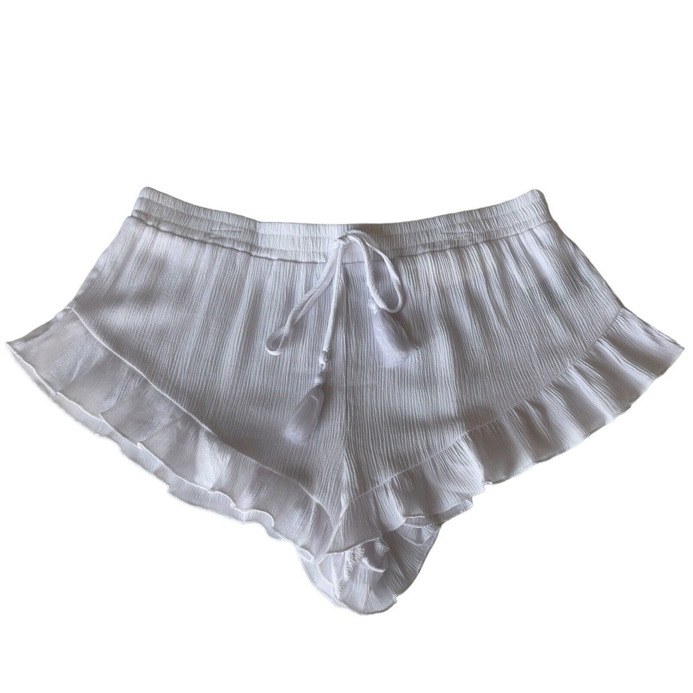 Something Navy Shorts Womens Pull On Cover Up Ruffled Flounce White Size Medium
